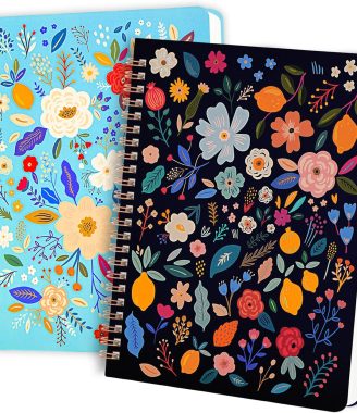 waliwalili Aesthetic Spiral Notebook College Ruled for Women & Men, A5 6x8, 160 Pages, Lined Hardcover Journal for School, Office & Note Taking, Thick Paper Flora Notebook for Writing